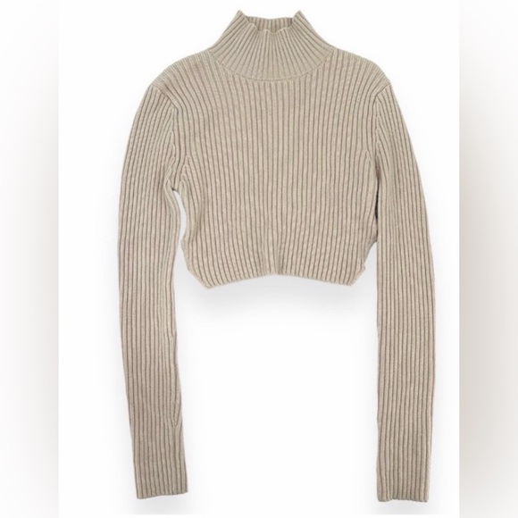 Danielle Guizio cropped open back ribbed sweater - Picture 4 of 5